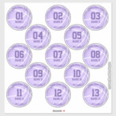 Sticker poupée violet girly pastel basket-ball nom de l'éq (Feuille)