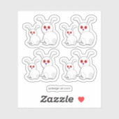 Sticker Poupées blanches avec les yeux rouges Halloween (Feuille)