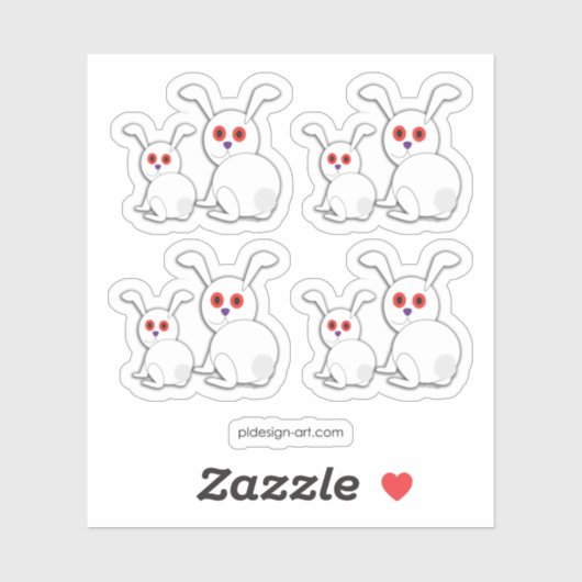 Sticker Poupées blanches avec les yeux rouges Halloween (Feuille)