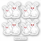 Sticker Poupées blanches avec les yeux rouges Halloween (Devant)