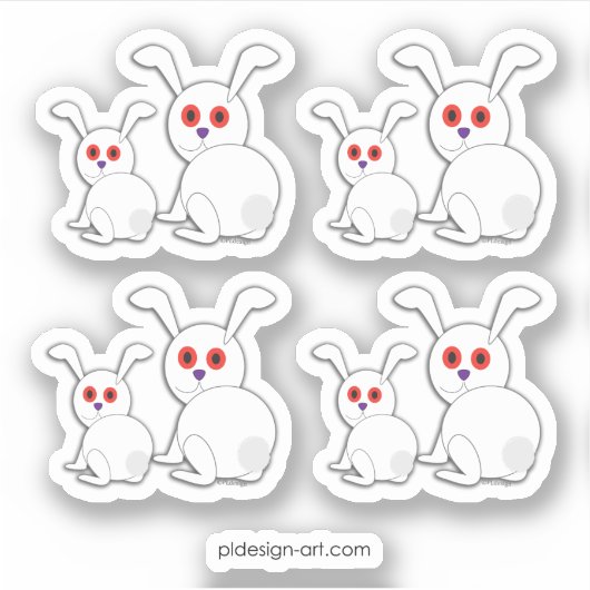 Sticker Poupées blanches avec les yeux rouges Halloween (Devant)