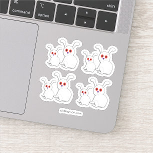 Sticker Poupées blanches avec les yeux rouges Halloween