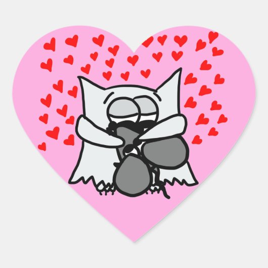 Sticker pour accrochage de hibou et souris (Devant)