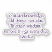 Sticker Pour acquérir des connaissances Lao Tzu (Devant)