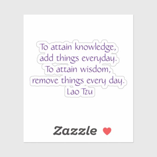 Sticker Pour acquérir des connaissances Lao Tzu (Feuille)