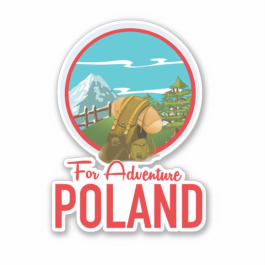Sticker Pour Adventure Pologne logo Travel (Devant)