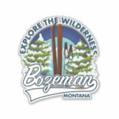 Sticker pour affiche de ski Bozeman Montana (Devant)
