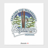 Sticker pour affiche de ski Bozeman Montana (Feuille)