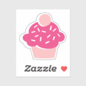 Sticker pour album de style graphique rose Cupcake (Feuille)