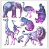 Sticker pour animaux zoo teintés (Feuille)