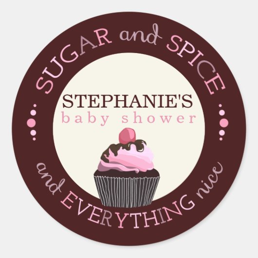 Sticker pour Baby shower à gâteau sucre et épice F (Devant)