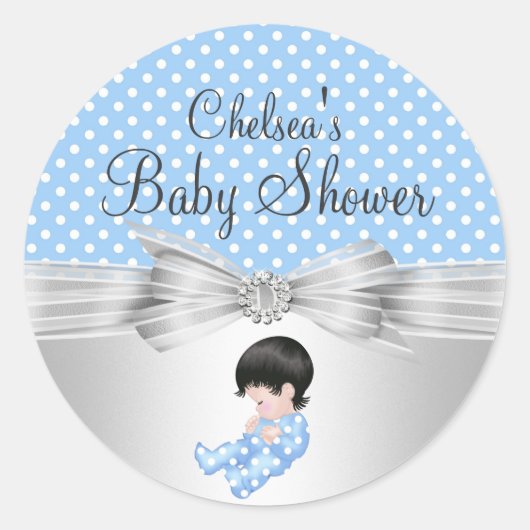Sticker pour Baby shower à points Polka (Devant)