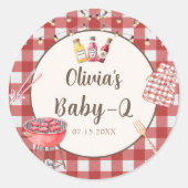 Sticker pour Baby shower BBQ Jardin Rouge (Devant)
