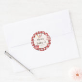 Sticker pour Baby shower BBQ Jardin Rouge (Enveloppe)