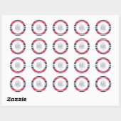 Sticker pour Baby shower BBQ rouge, blanc et bleu  (Feuille)
