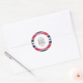 Sticker pour Baby shower BBQ rouge, blanc et bleu  (Enveloppe)