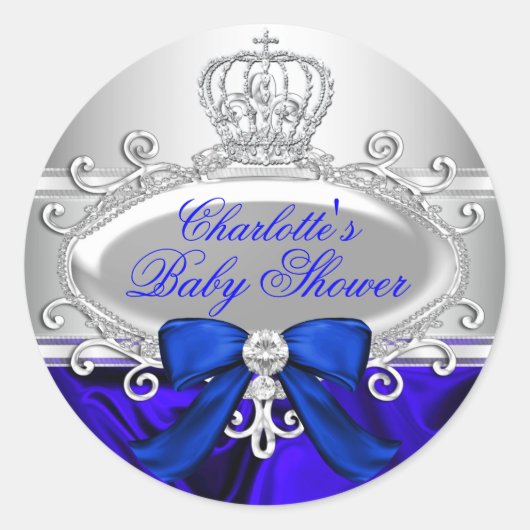 Sticker pour Baby shower bleu Little Prince Royal (Devant)