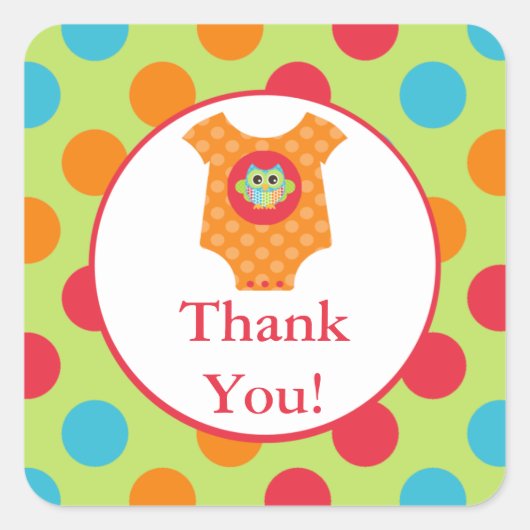 Sticker pour Baby shower de Chouette Bodysuit Baby (Devant)