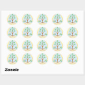 Sticker pour Baby shower de famille d'oiseaux (Feuille)