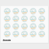 Sticker pour Baby shower de la cigogne (Feuille)