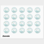 Sticker pour Baby shower de la cigogne (Feuille)