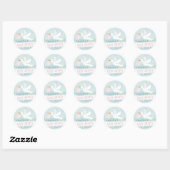 Sticker pour Baby shower de la cigogne (Feuille)
