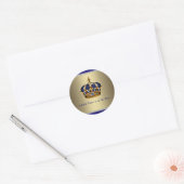 Sticker pour Baby shower de la Couronne d'or bleu  (Enveloppe)