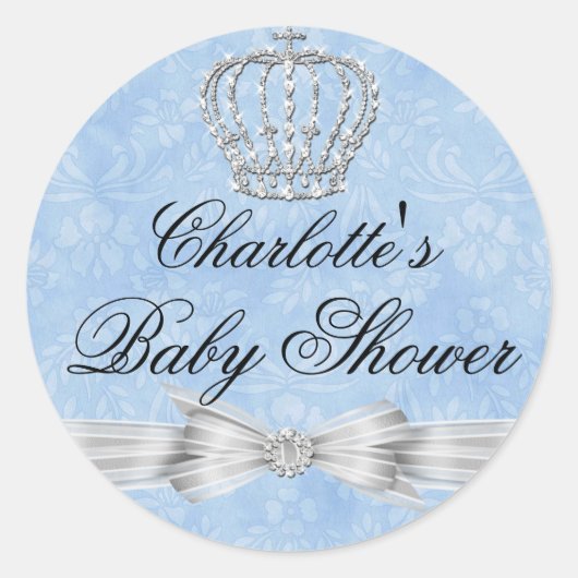 Sticker pour Baby shower de la Couronne du Petit P (Devant)