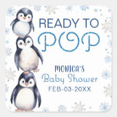 Sticker pour Baby shower de pingouin prêt à l'empl (Devant)