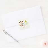 Sticker pour Baby shower de singe mignon (Enveloppe)