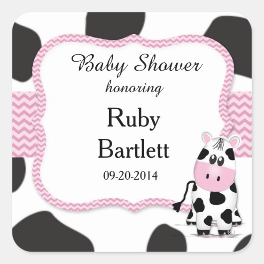 Sticker pour Baby shower d'impression de vache (Devant)
