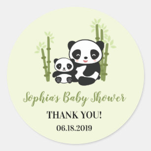 Sticker pour Baby shower d'ours maman et bébé Pand