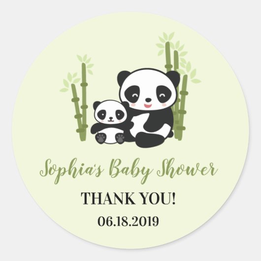 Sticker pour Baby shower d'ours maman et bébé Pand (Devant)