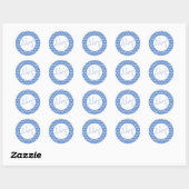 Sticker pour Baby shower pour garçon Polka bleu et (Feuille)
