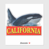 Sticker pour baleine tueuse en Californie (Feuille)