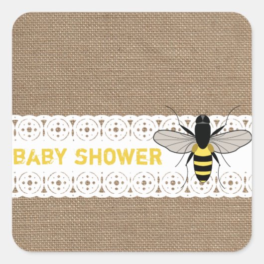 Sticker pour bébé abeille au miel inspiré Burlap (Devant)