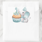 Sticker pour bébé éléphant premier anniversaire bl (Sac)