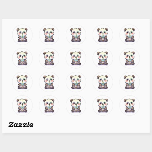 sticker pour bébé panda (Feuille)