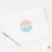Sticker pour bébé rose et bleu & point Twin Baby (Enveloppe)