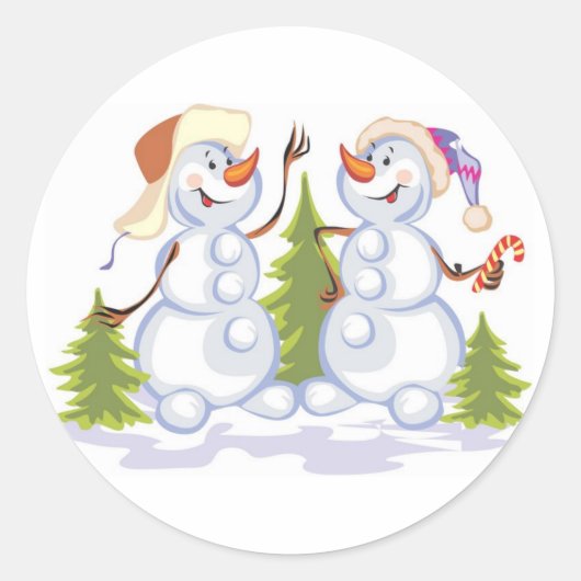 sticker pour bonhomme de neige de Noël (Devant)