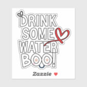 Sticker pour bouteille d'eau mignonne petit fantôm (Feuille)