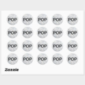 Sticker pour bulles de champagne en argent POP (Feuille)