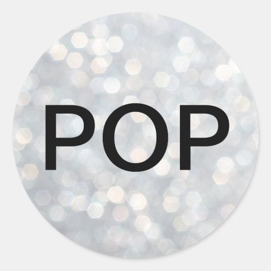 Sticker pour bulles de champagne en argent POP (Devant)