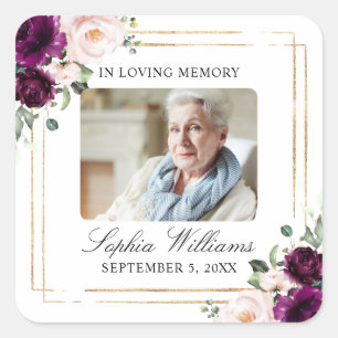 Sticker pour Carré funéraire Mémorial Blush & Purp