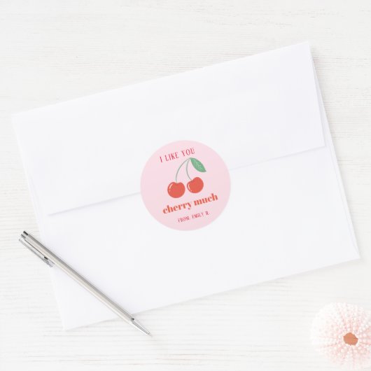 Sticker pour cerise de la Saint Valentin en classe (Enveloppe)