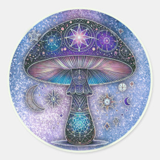 Sticker pour champignon céleste Conception cosmiqu