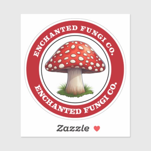 Sticker pour champignons enchantés Red Amanita Mus (Feuille)