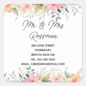 Sticker pour changement d'adresse rose florale | É (Devant)