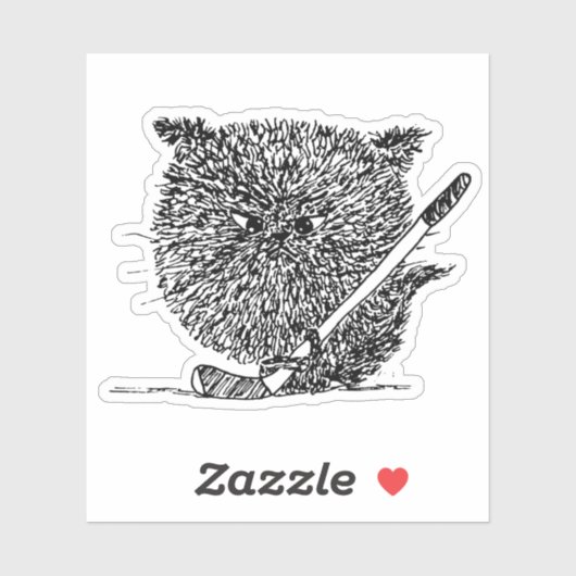 Sticker pour chat de hockey (Feuille)