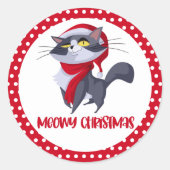 Sticker pour chat de Noël Joyeux Meowy (Devant)